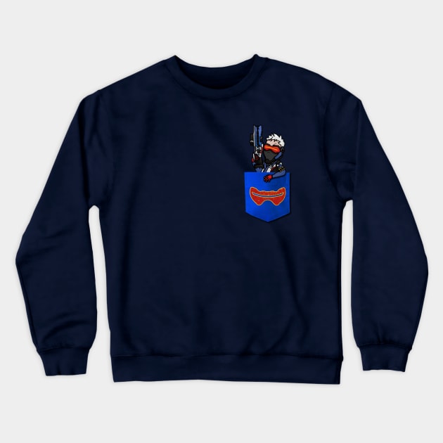 Pocket Soldier: 76 (An Overwatch Design) Crewneck Sweatshirt by Pocketeers